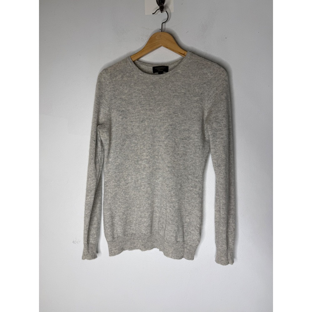 Charter Club Luxury Cashmere Sweater Womens Small Heather Gray Crewneck Knit